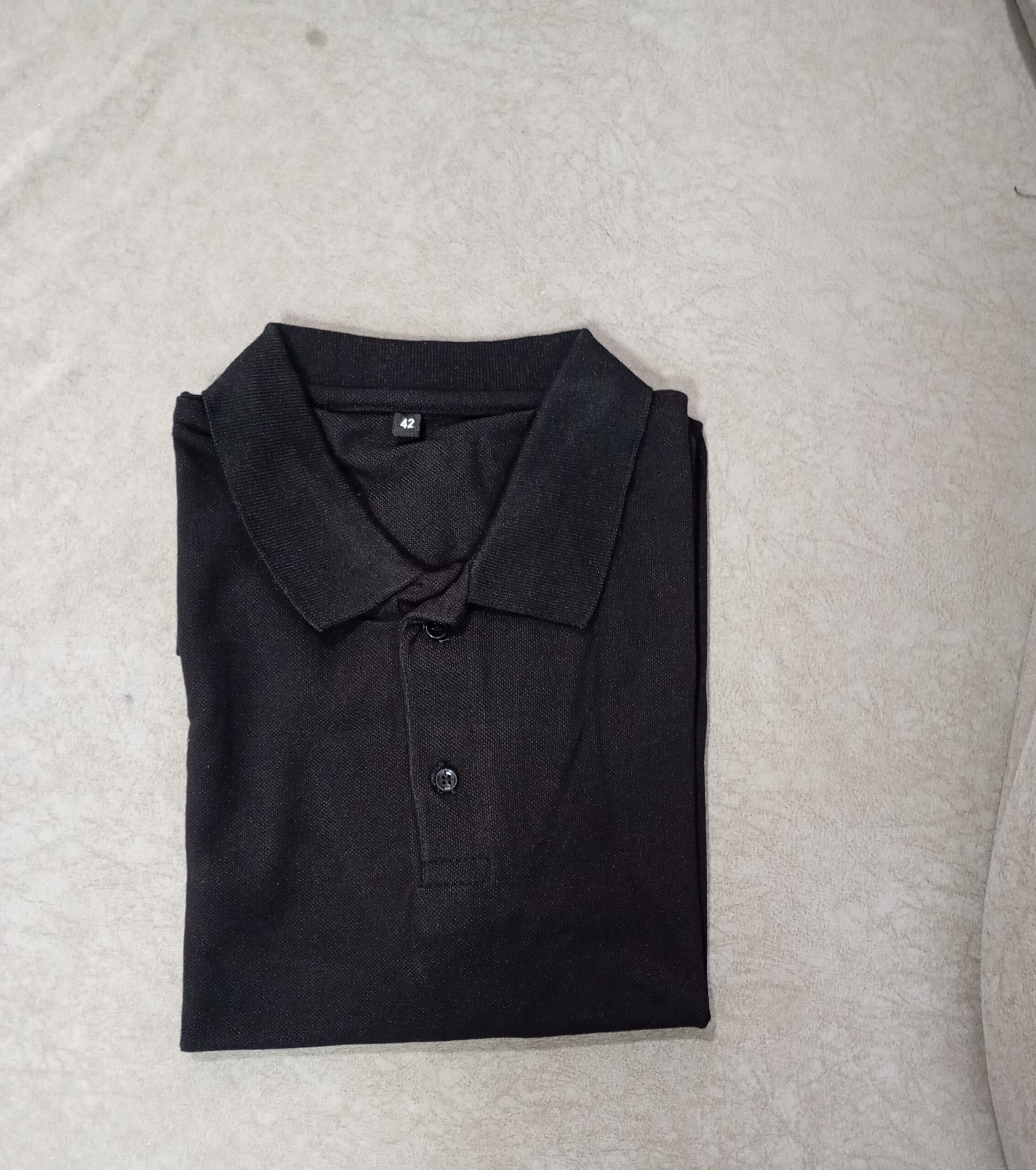 Polo Neck T-Shirt Black - Image 2