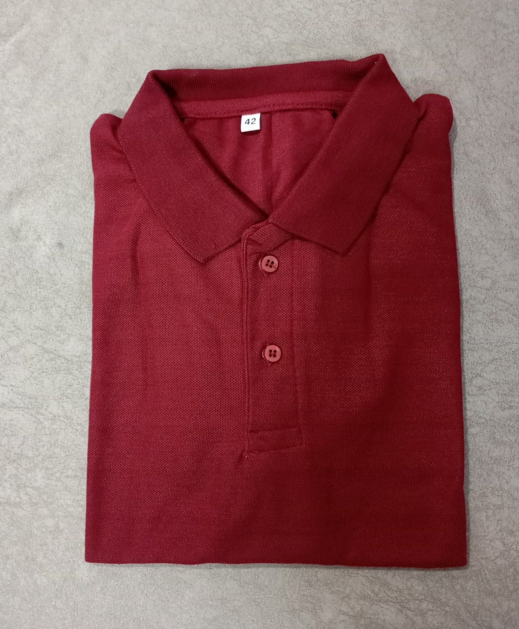 Polo Neck T-Shirt –Maroon - Image 3