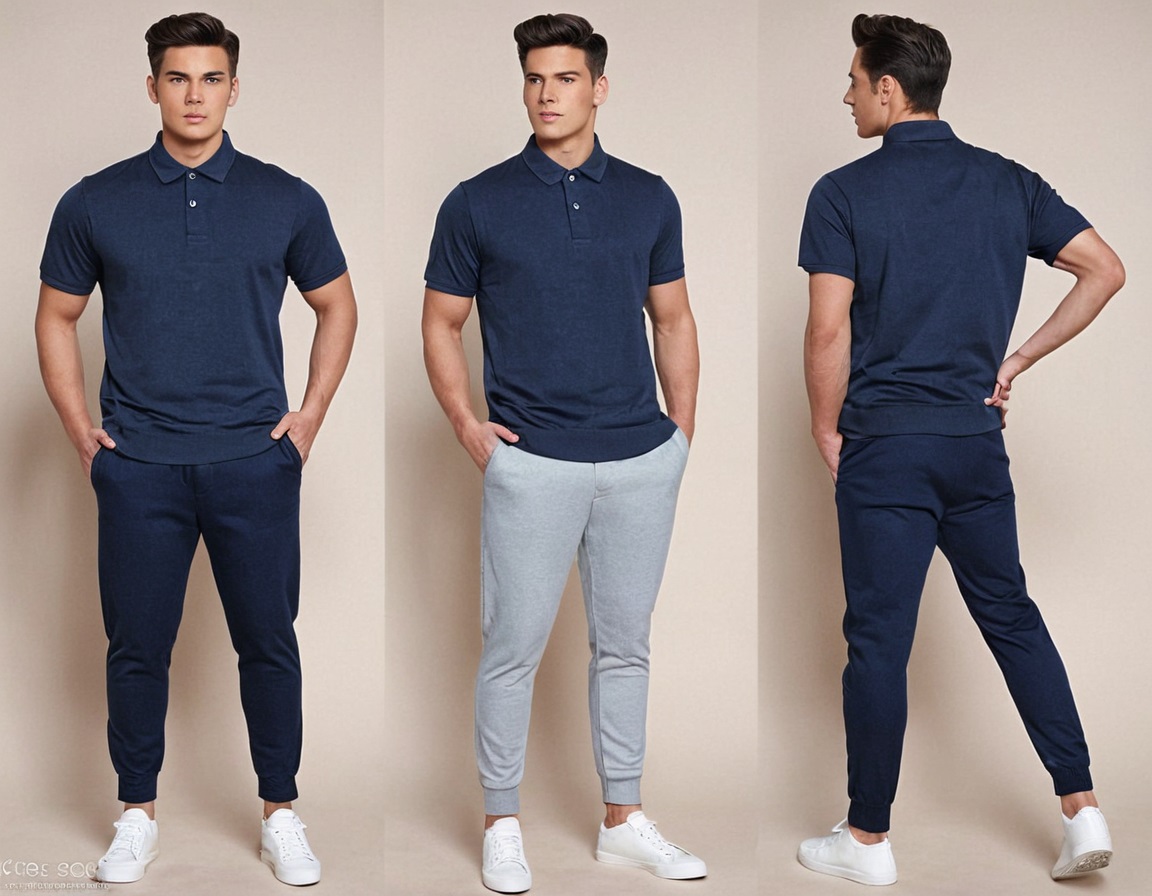 Polo Neck T-Shirt -Navy - Image 5