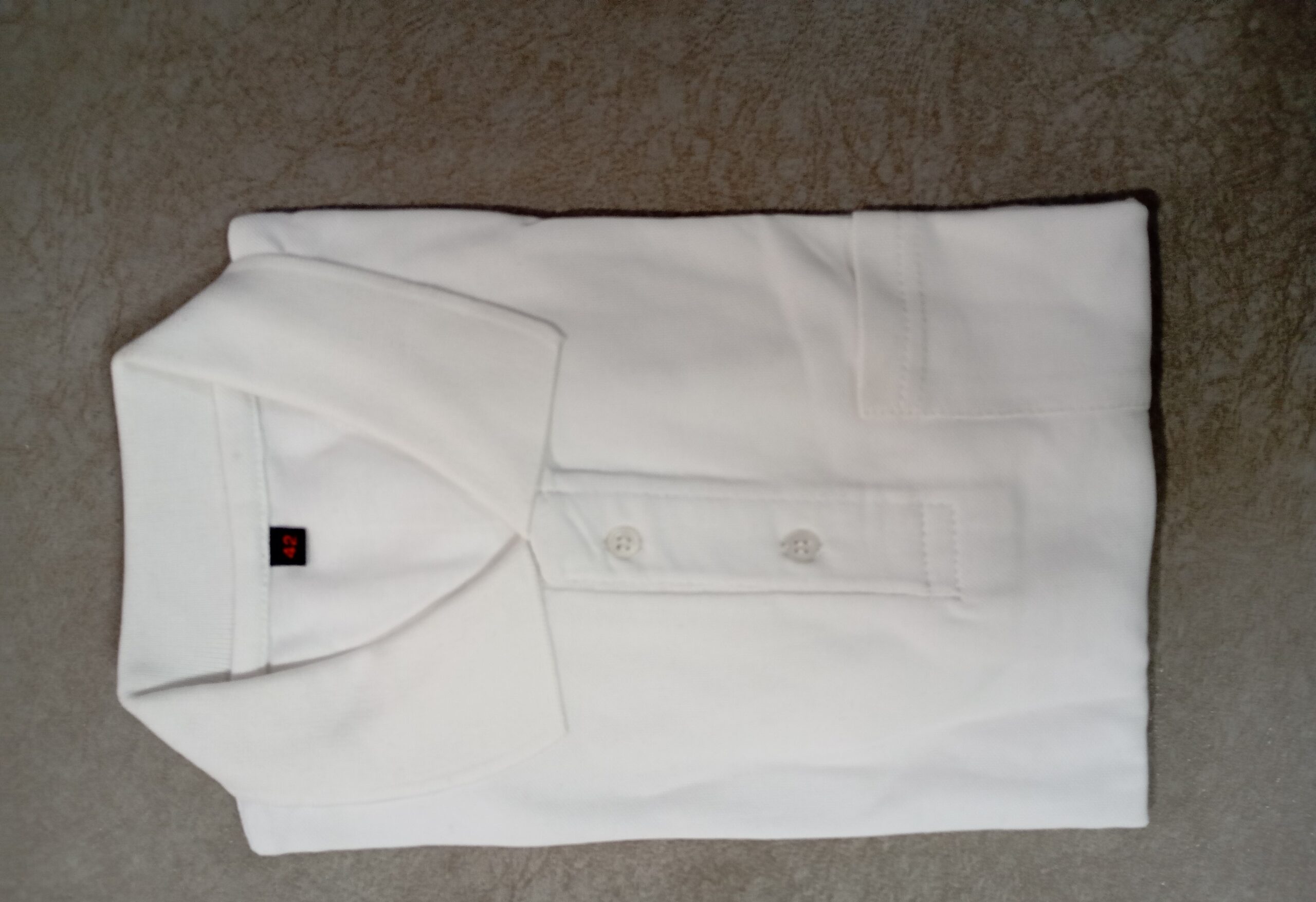 Polo Neck T-Shirt –White - Image 2