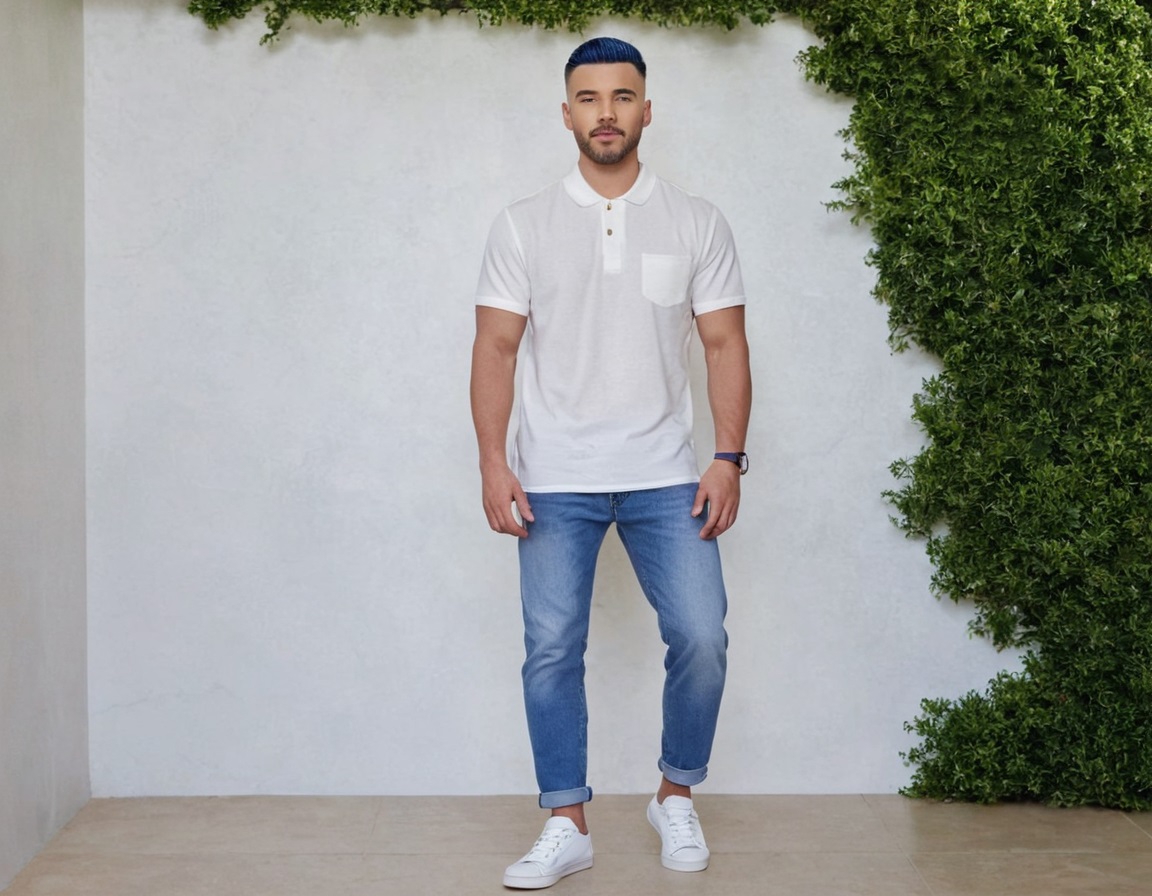 Polo Neck T-Shirt –White