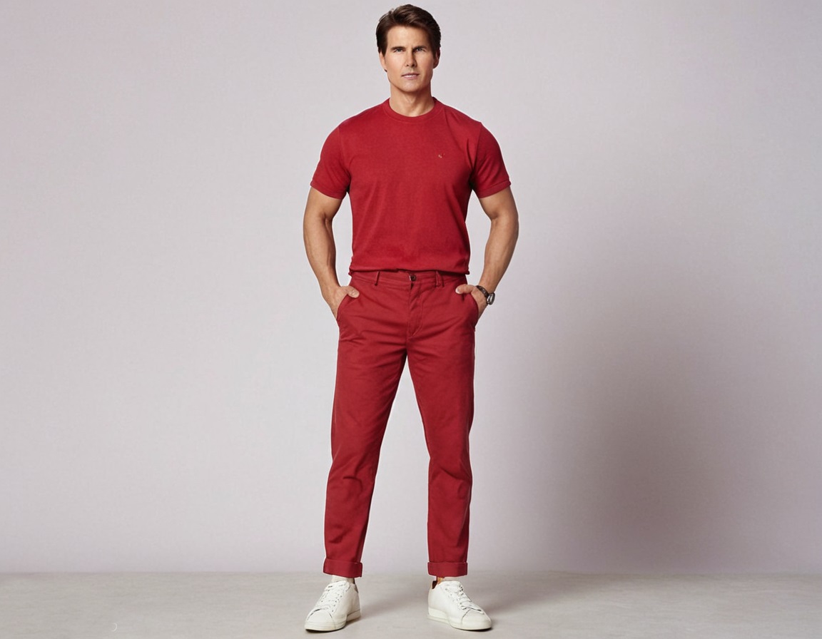 Round Neck Cotton T-Shirt – Maroon - Image 2