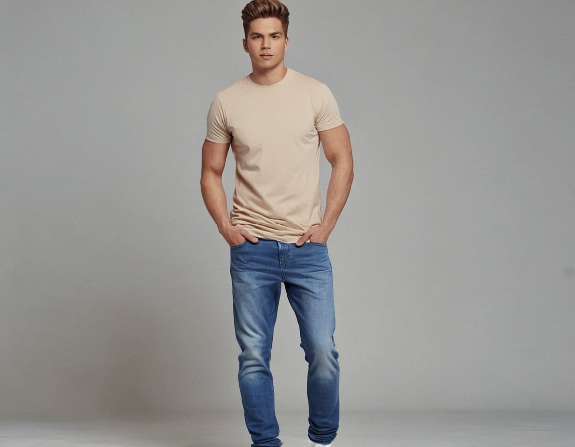 Men’s Round Neck Cotton T-Shirt – Beige – RR-RUTVIJSTYLES