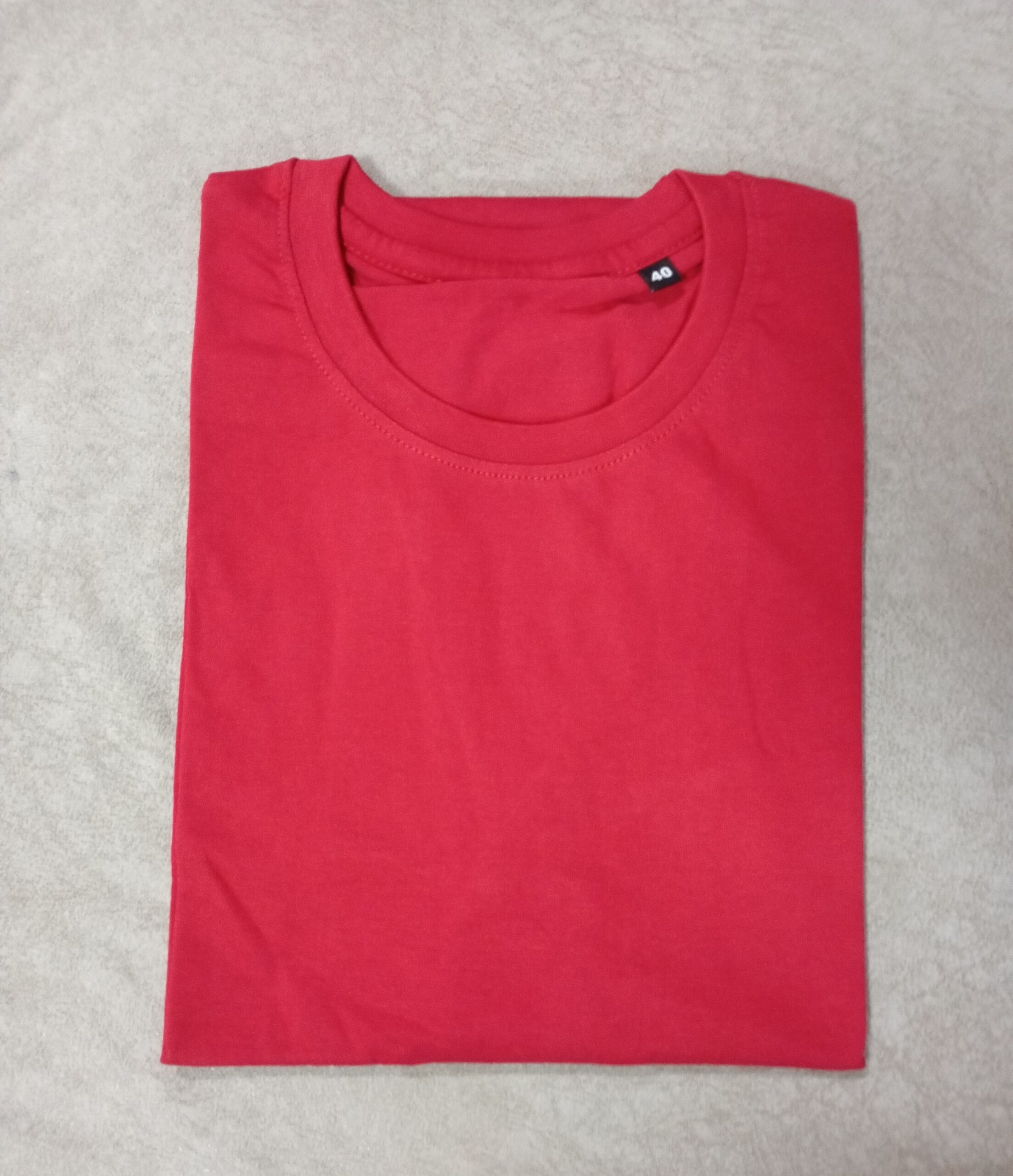 Round Neck Cotton T-Shirt –Red - Image 2