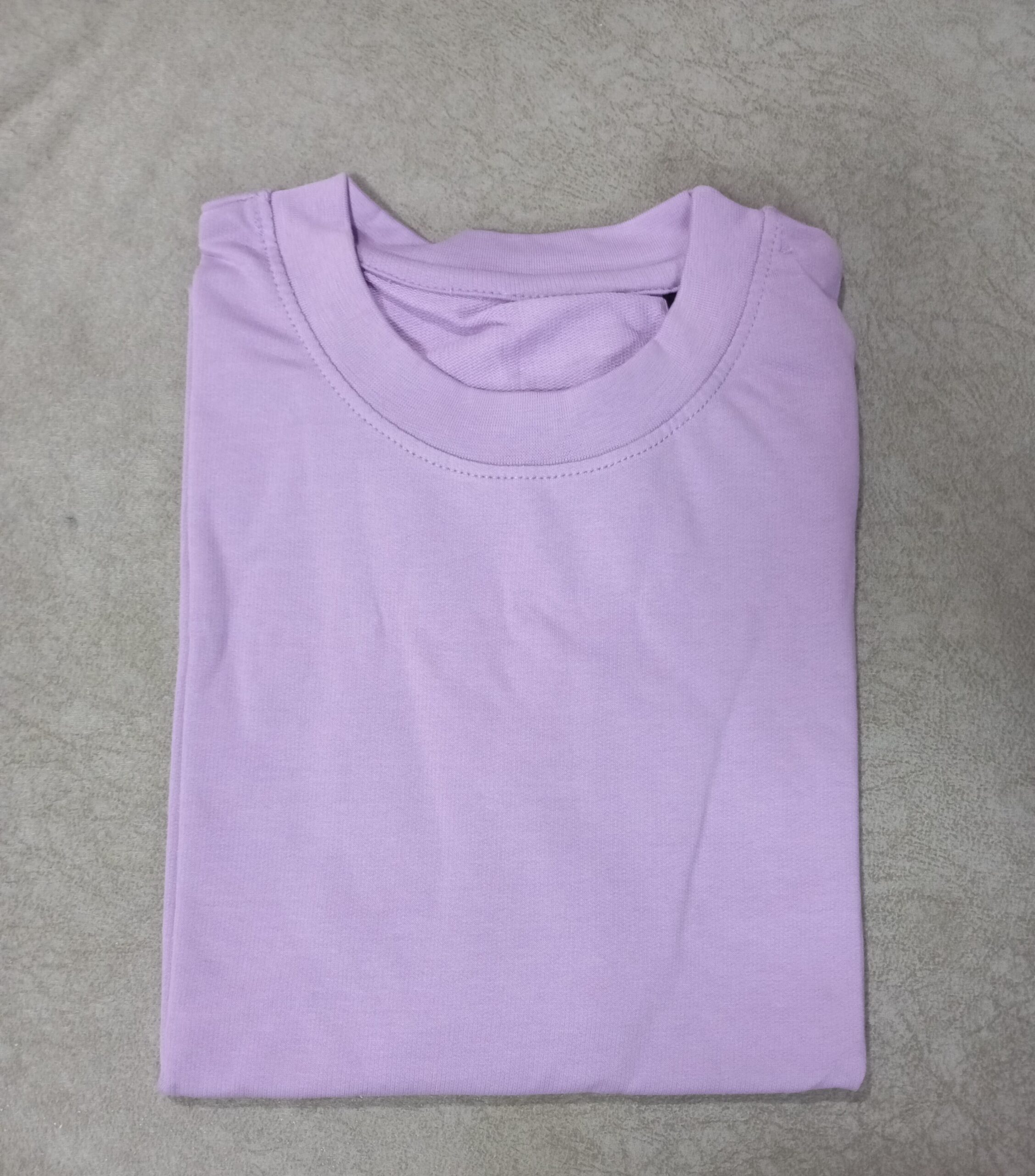 Round Neck Cotton T-Shirt – Lavender - Image 5
