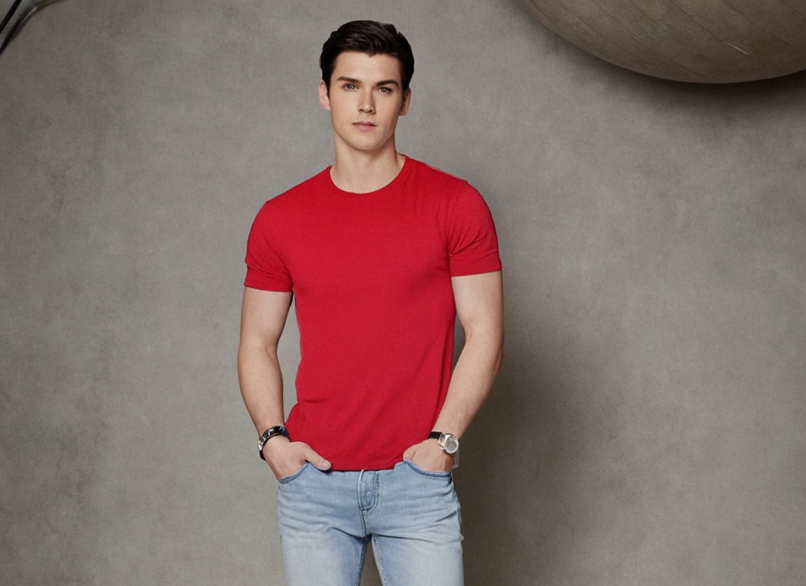 Round Neck Cotton T-Shirt –Red