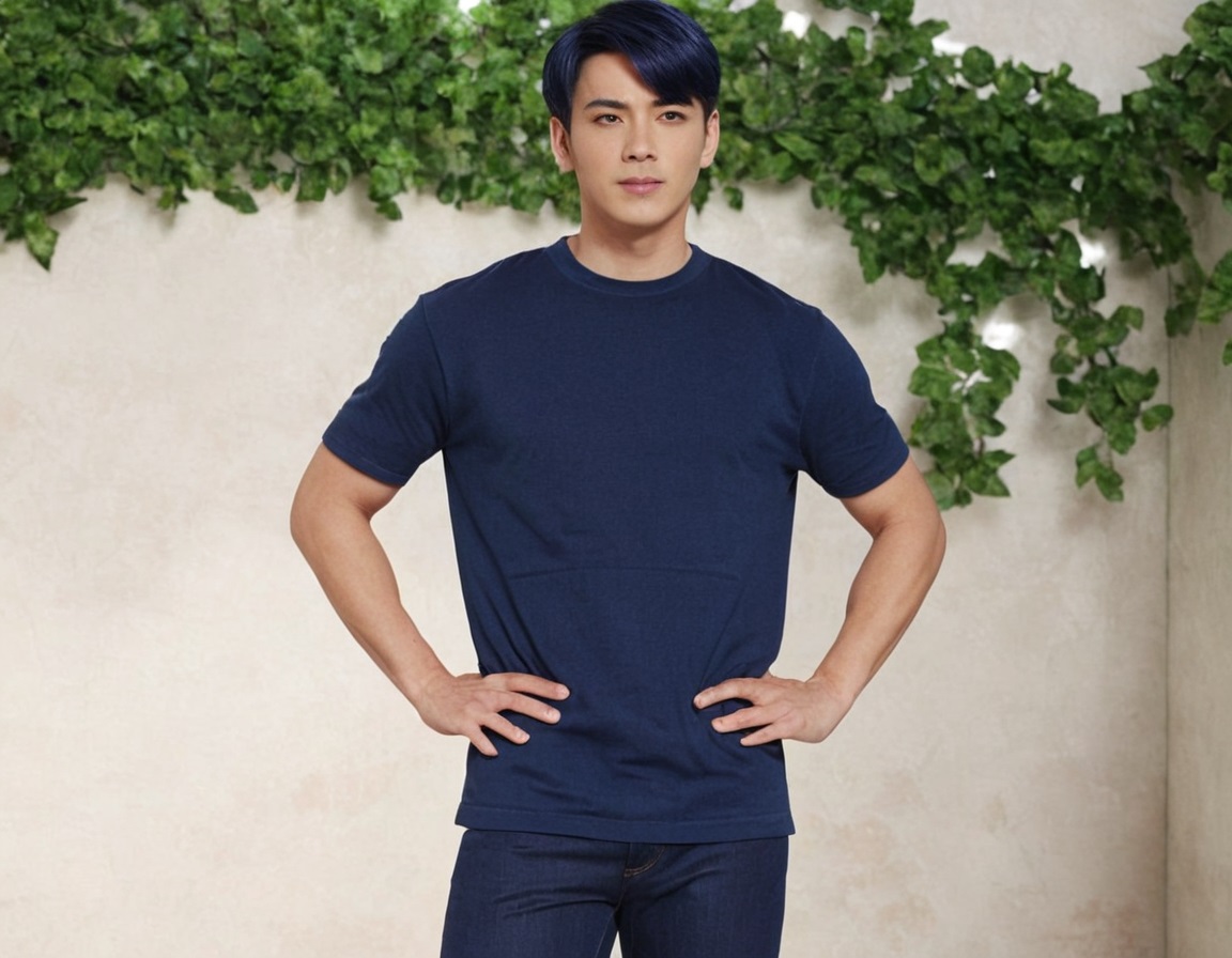 Round Neck Cotton T-Shirt –Navy