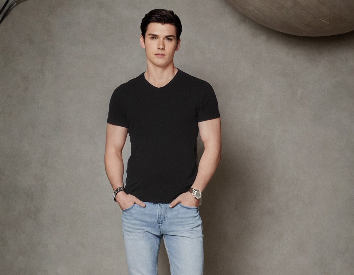 Round Neck Cotton T-Shirt – Black