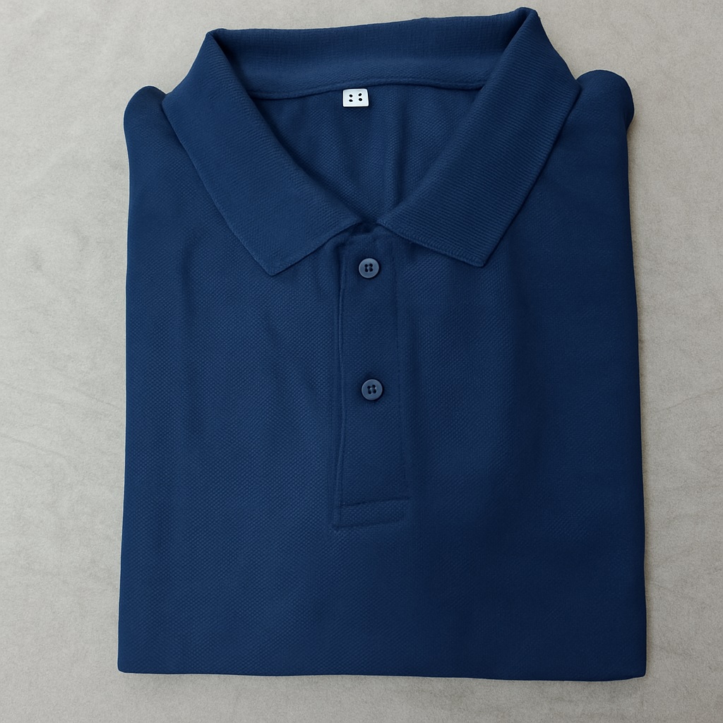 Polo Neck T-Shirt –Navy - Image 3