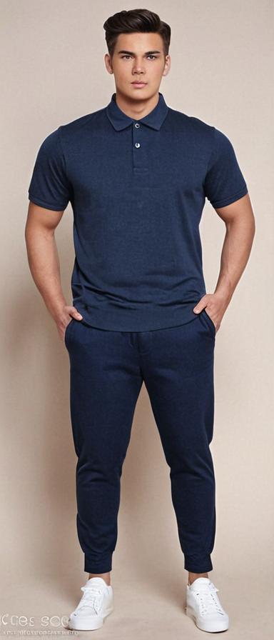 Polo Neck T-Shirt –Navy