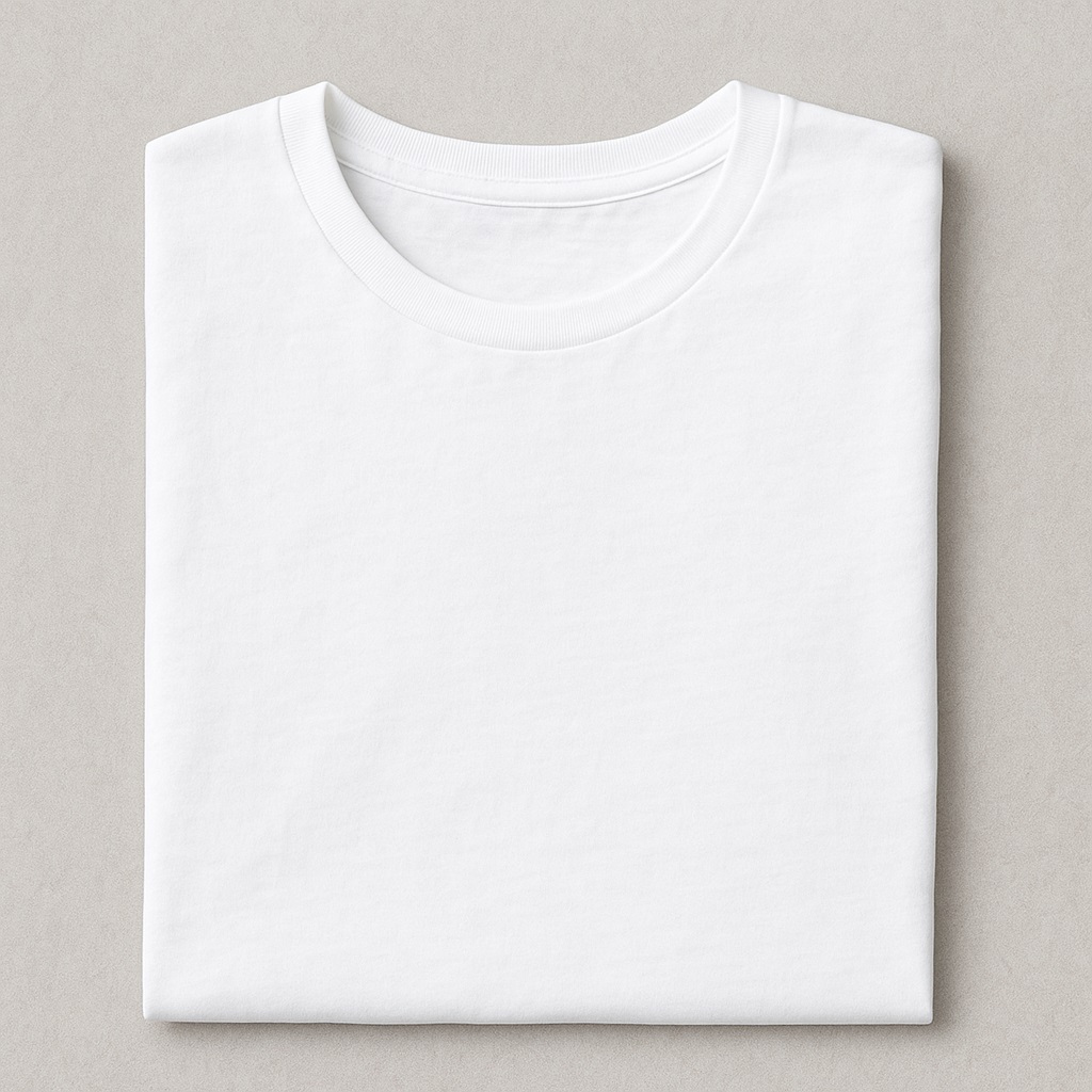 Round Neck T-shirt – White - Image 4