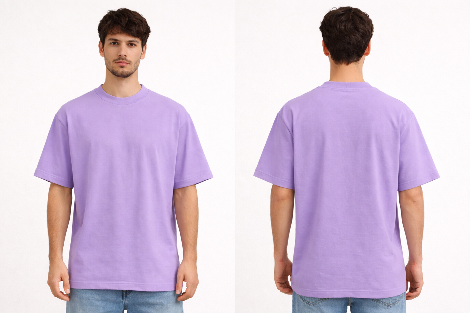 Oversized Round Neck T-Shirt – Lavender