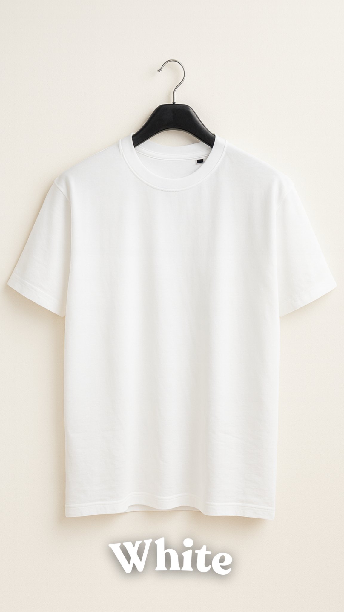 Oversized Round Neck T-Shirt – White - Image 2